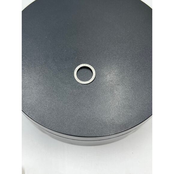 JCM 10k White Gold Round Open Circle Diamond Cut Pendant Stamped - Picture 2 of 11